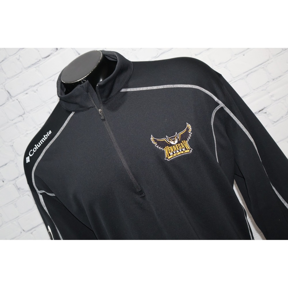 Columbia 1/4 Zip Pullover Shirt Mens 3XL Black Kennesaw State Owls KSU